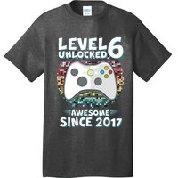 Level 6 Unlocked Awesome Since 2017 Gamer Birthday T-Shirt