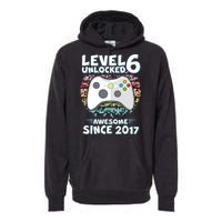 Level 6 Unlocked Awesome Since 2017 Gamer Birthday Premium Hoodie