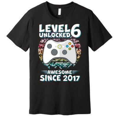 Level 6 Unlocked Awesome Since 2017 Gamer Birthday Premium T-Shirt