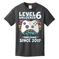 Level 6 Unlocked Awesome Since 2017 Gamer Birthday Kids T-Shirt