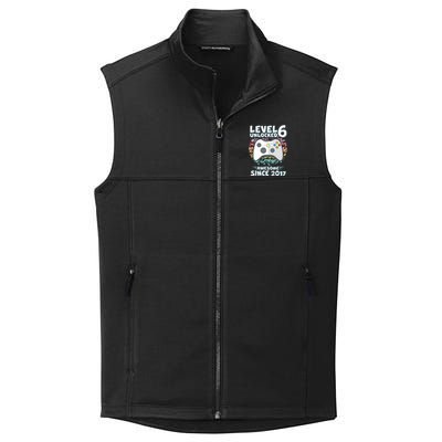 Level 6 Unlocked Awesome Since 2017 Gamer Birthday Collective Smooth Fleece Vest