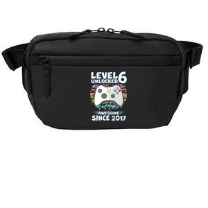 Level 6 Unlocked Awesome Since 2017 Gamer Birthday Crossbody Pack