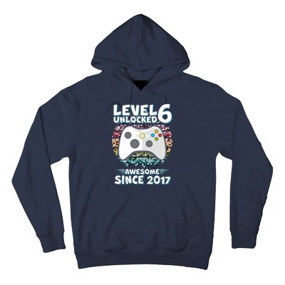 Level 6 Unlocked Awesome Since 2017 Gamer Birthday Hoodie