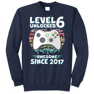 Level 6 Unlocked Awesome Since 2017 Gamer Birthday Sweatshirt