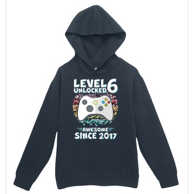 Level 6 Unlocked Awesome Since 2017 Gamer Birthday Urban Pullover Hoodie