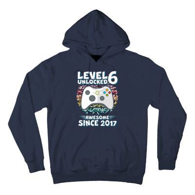 Level 6 Unlocked Awesome Since 2017 Gamer Birthday Tall Hoodie