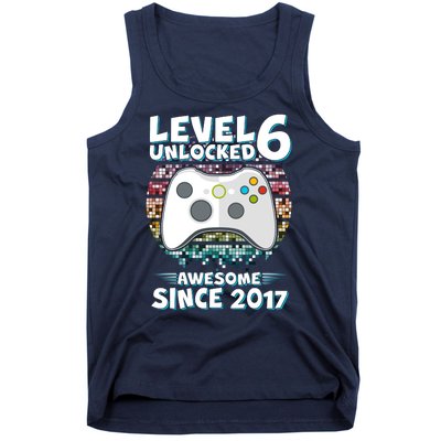 Level 6 Unlocked Awesome Since 2017 Gamer Birthday Tank Top