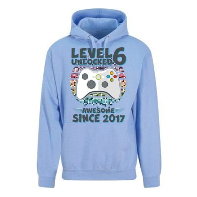 Level 6 Unlocked Awesome Since 2017 Gamer Birthday Unisex Surf Hoodie