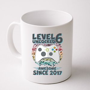 Level 6 Unlocked Awesome Since 2017 Gamer Birthday Coffee Mug