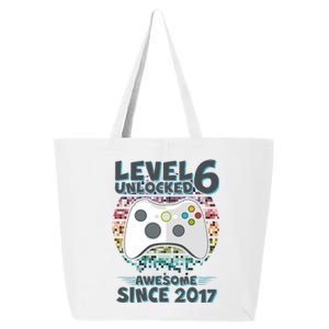 Level 6 Unlocked Awesome Since 2017 Gamer Birthday 25L Jumbo Tote