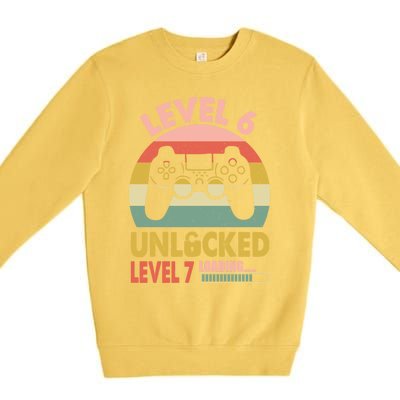 Level 6 Unlocked Level 7 Loading Funny 6 Birthday Gamer Cool Gift Premium Crewneck Sweatshirt