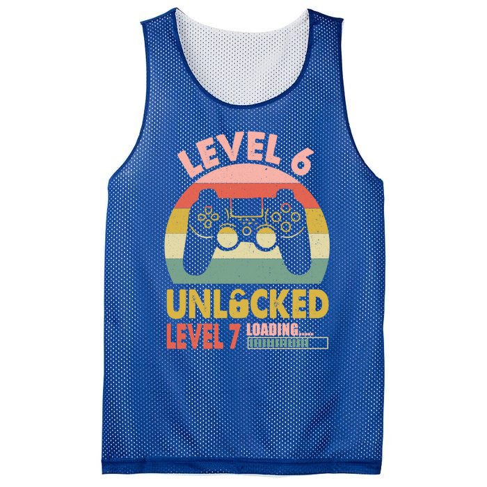 Level 6 Unlocked Level 7 Loading Funny 6 Birthday Gamer Cool Gift Mesh Reversible Basketball Jersey Tank