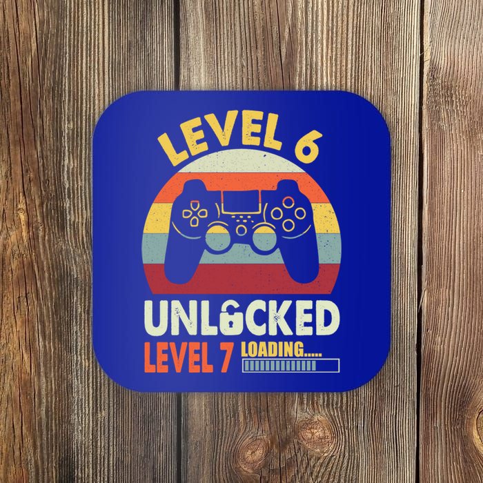 Level 6 Unlocked Level 7 Loading Vintage 6th Birthday Gaming Cool Gift Coaster