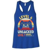 Level 6 Unlocked Level 7 Loading Vintage 6th Birthday Gaming Cool Gift Women's Racerback Tank