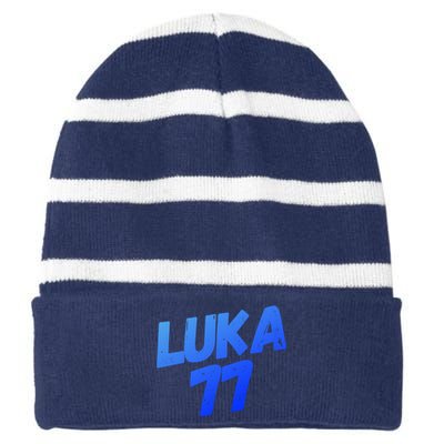 Luka 77 Striped Beanie with Solid Band