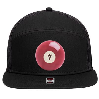 Lucky 7 Ball Graphic Baby 7 Panel Mesh Trucker Snapback Hat