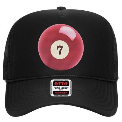 Lucky 7 Ball Graphic Baby High Crown Mesh Back Trucker Hat