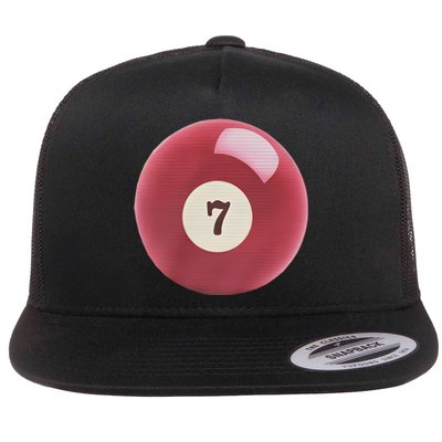 Lucky 7 Ball Graphic Baby Flat Bill Trucker Hat