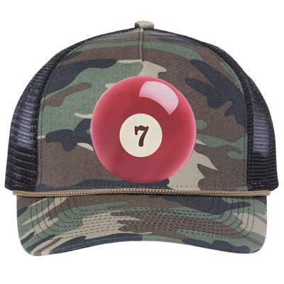 Lucky 7 Ball Graphic Baby Retro Rope Trucker Hat Cap