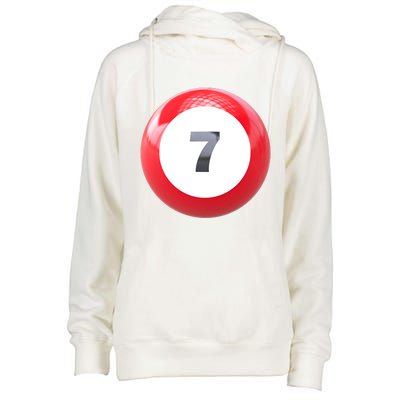 Lucky 7 Ball Womens Funnel Neck Pullover Hood