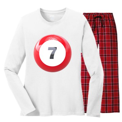 Lucky 7 Ball Women's Long Sleeve Flannel Pajama Set 