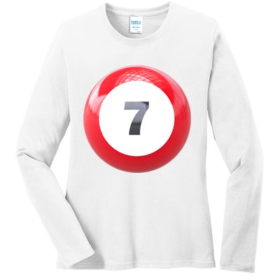 Lucky 7 Ball Ladies Long Sleeve Shirt