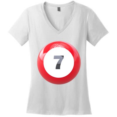 Lucky 7 Ball Women's V-Neck T-Shirt