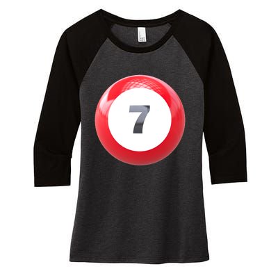 Lucky 7 Ball Women's Tri-Blend 3/4-Sleeve Raglan Shirt