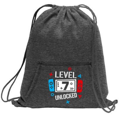 Level 7 Unlocked Birthday, 7th Birthday Boy Gamer, 7 Years Old Gamer Sweatshirt Cinch Pack Bag