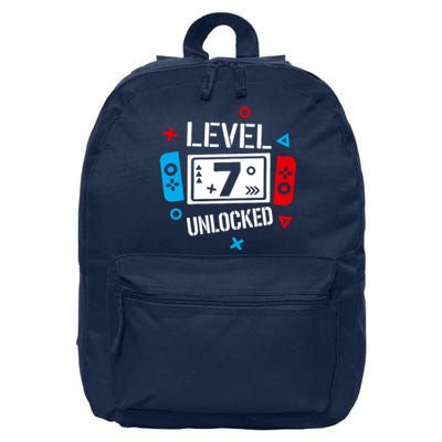 Level 7 Unlocked Birthday, 7th Birthday Boy Gamer, 7 Years Old Gamer 16 in Basic Backpack