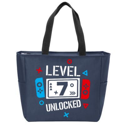 Level 7 Unlocked Birthday, 7th Birthday Boy Gamer, 7 Years Old Gamer Zip Tote Bag