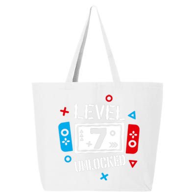 Level 7 Unlocked Birthday, 7th Birthday Boy Gamer, 7 Years Old Gamer 25L Jumbo Tote