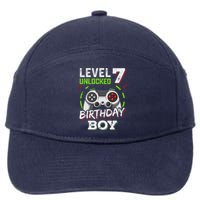 Level 7 Unlocked Birthday Boy Video Gamer Level Up 7-Panel Snapback Hat