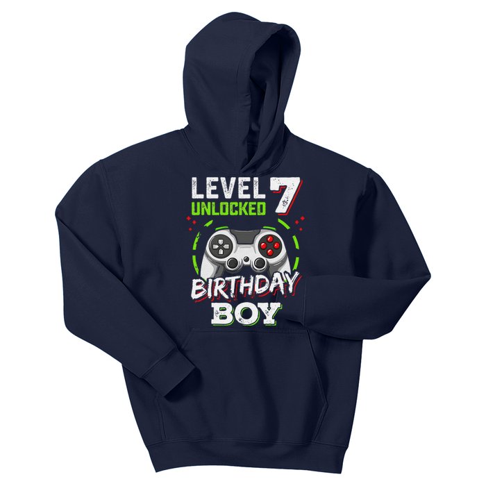 Level 7 Unlocked Birthday Boy Video Gamer Level Up Kids Hoodie