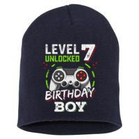 Level 7 Unlocked Birthday Boy Video Gamer Level Up Short Acrylic Beanie