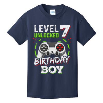 Level 7 Unlocked Birthday Boy Video Gamer Level Up Kids T-Shirt