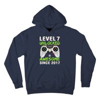 Level 7 Unlocked Awesome Since 2017 7th Birthday Gaming Hoodie