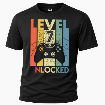 Level 7 Unlocked Funny Video Gamer 7th Birthday Gift Performance Shirt
