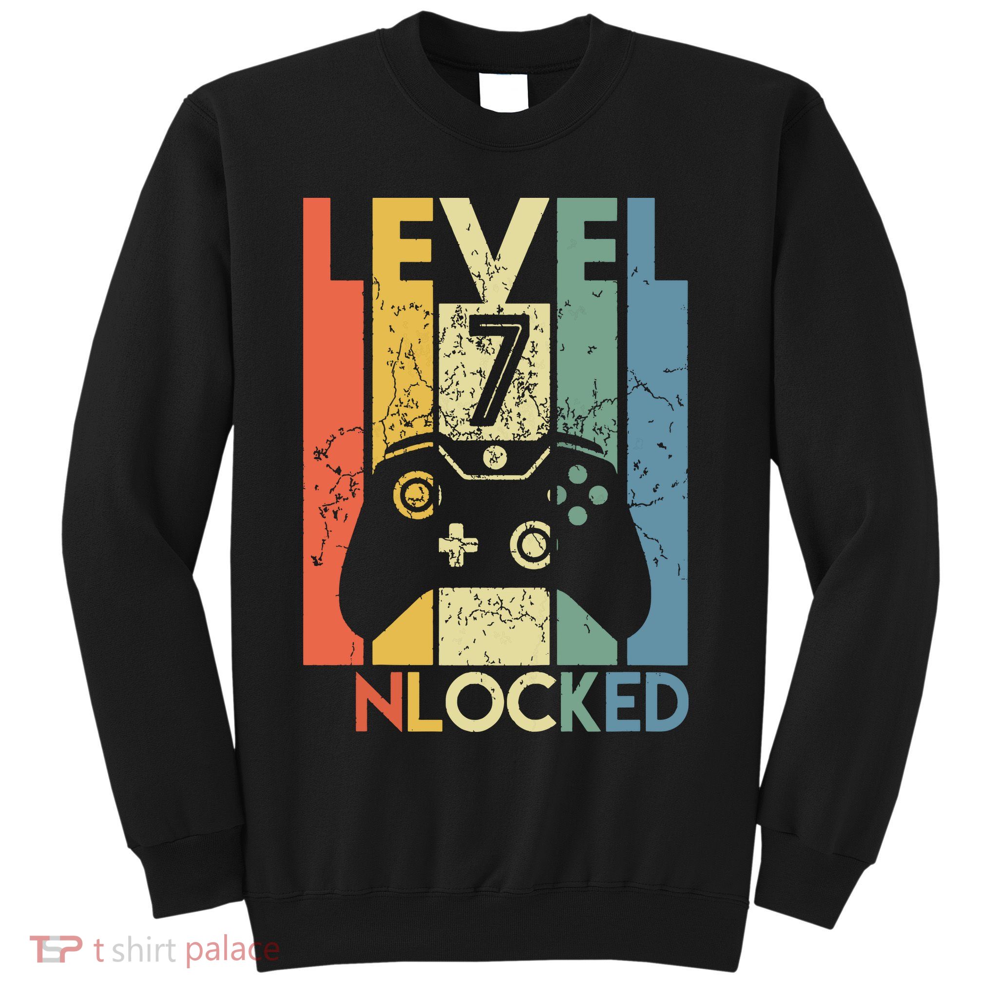 Level 7 Unlocked Funny Video Gamer 7th Birthday Gift Sweatshirt