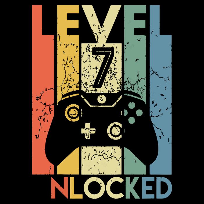 Level 7 Unlocked Funny Video Gamer 7th Birthday Gift Women's Crop Top Tee