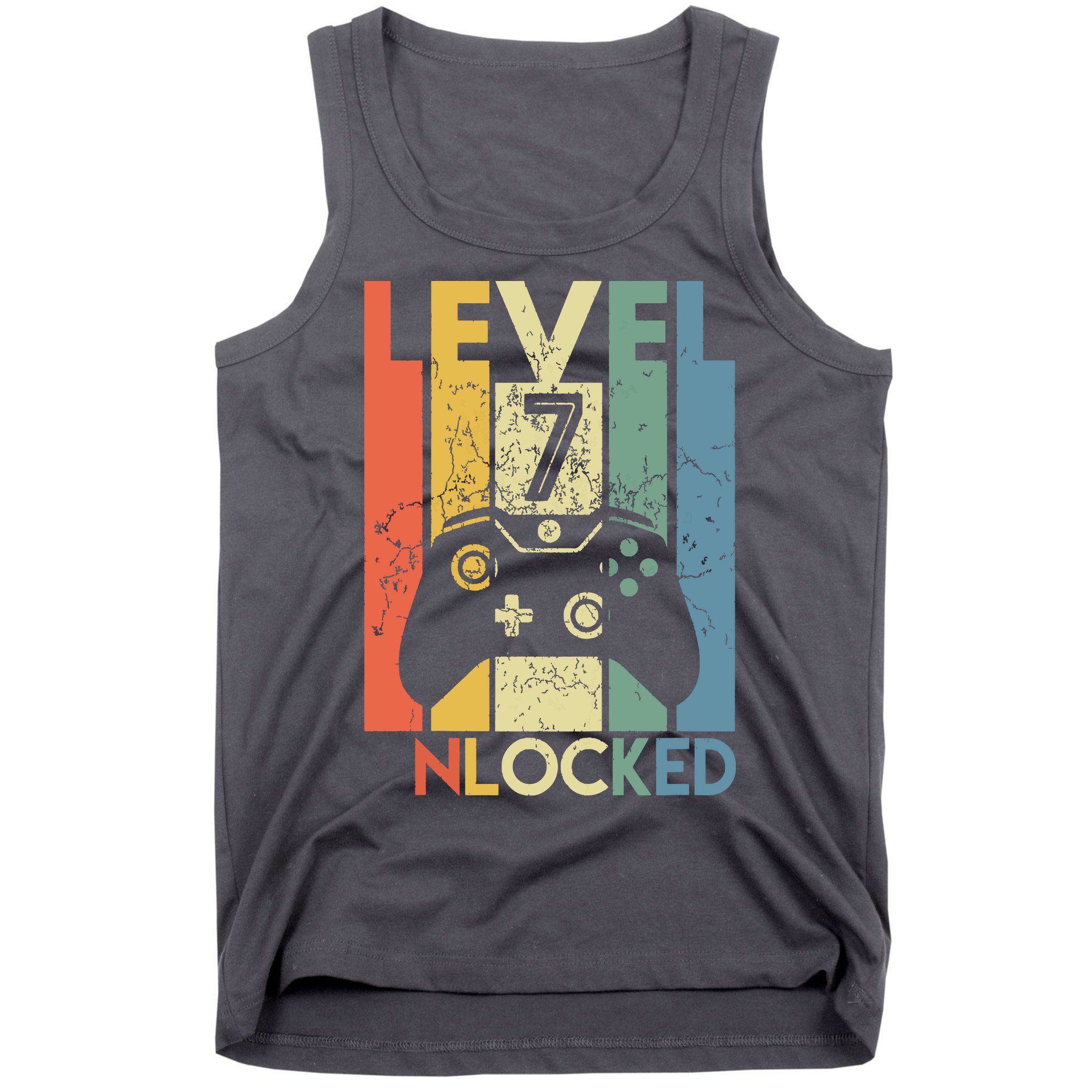 Level 7 Unlocked Funny Video Gamer 7th Birthday Gift Tank Top