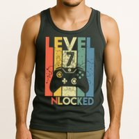 Level 7 Unlocked Funny Video Gamer 7th Birthday Gift Tank Top