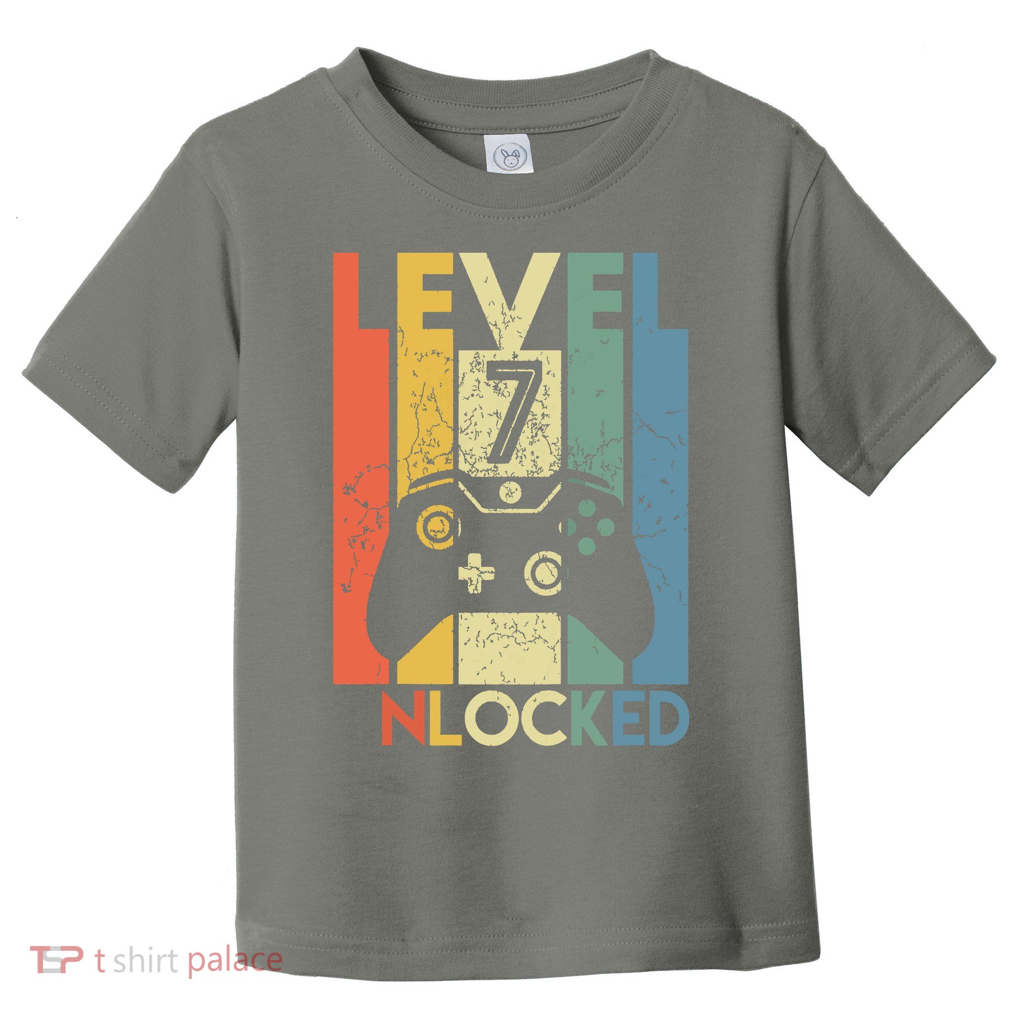 Level 7 Unlocked Funny Video Gamer 7th Birthday Gift Toddler T-Shirt