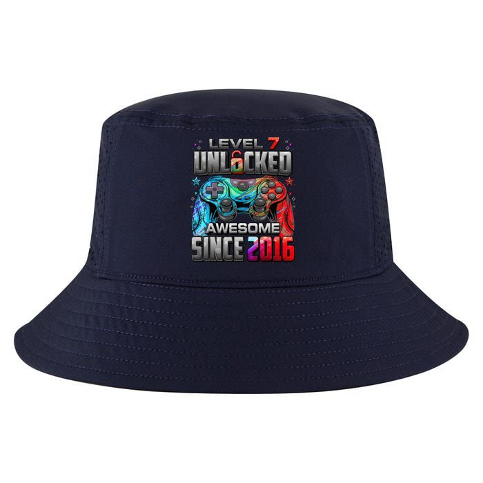 Level 7 Unlocked Awesome Since 2016 7th Birthday Gaming Cool Comfort Performance Bucket Hat