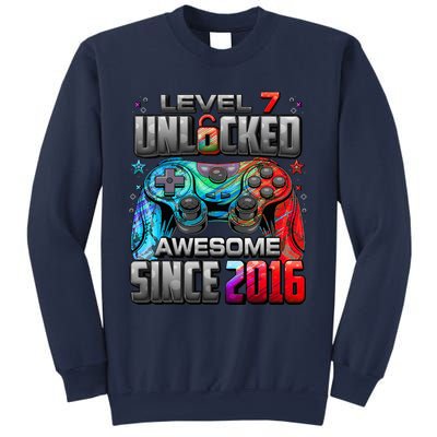 Level 7 Unlocked Awesome Since 2016 7th Birthday Gaming Sweatshirt