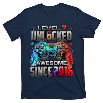 Level 7 Unlocked Awesome Since 2016 7th Birthday Gaming T-Shirt