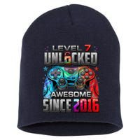 Level 7 Unlocked Awesome Since 2016 7th Birthday Gaming Short Acrylic Beanie