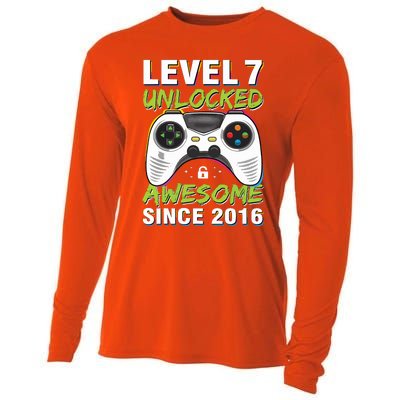 Level 7 Unlocked Awesome Since 2016 7th Birthday Gaming Cooling Performance Long Sleeve Crew