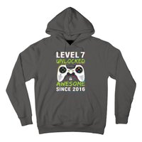 Level 7 Unlocked Awesome Since 2016 7th Birthday Gaming Hoodie