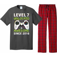 Level 7 Unlocked Awesome Since 2016 7th Birthday Gaming Pajama Set